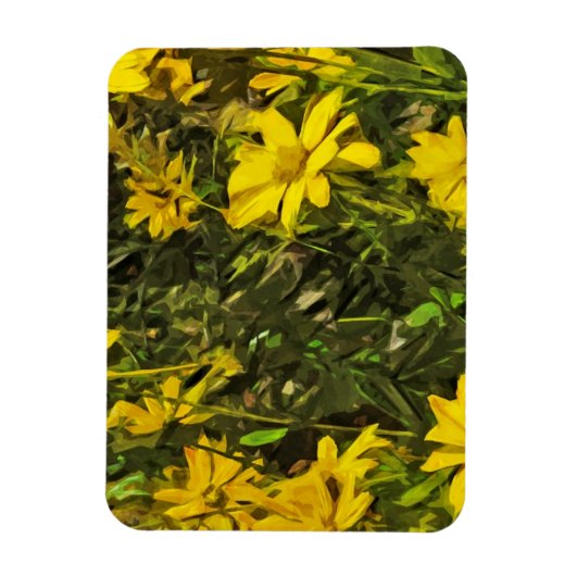 Gele Wildflower Daisies Abstract Magneet (Verticaal)