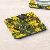 Gele Wildflower Daisies Abstract Onderzetter (Linkerzijde)