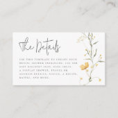 Gele Wildflower Elegant Boho Vrijgezellenfeest Informatiekaartje (Voorkant)