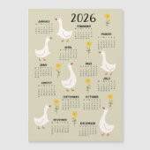 Gele Wildflower en Gans 2026 Kalender - Beige (Voorkant)
