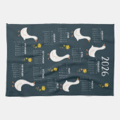 Gele Wildflower en Gans 2026 Kalender - Marine Theedoek (Horizontaal)