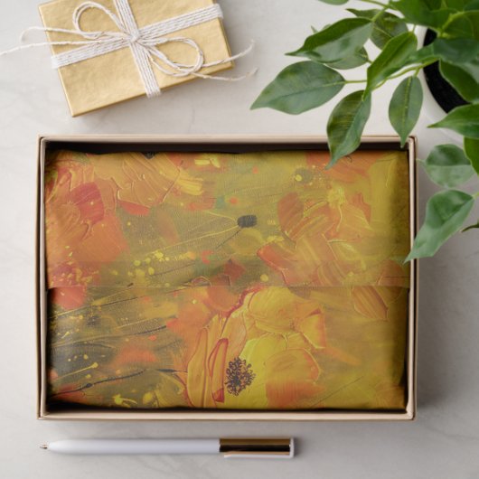 Gele Wildflower Impressionist Decoupage Tissuepapier (Geschenk)