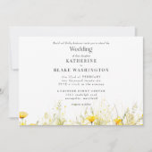 Gele Wildflower Kleurrijke Bruiloft II Kaart (Voorkant)