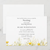 Gele Wildflower Kleurrijke Bruiloft II Kaart (Voorkant / Achterkant)