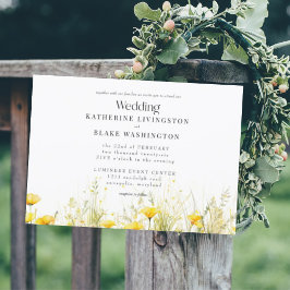 Gele Wildflower Kleurrijke Geen Ouders Bruiloft Kaart