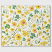 Gele  WIldflower Meadow Cadeaupapier (Vlak)