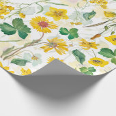Gele  WIldflower Meadow Cadeaupapier (Hoek)