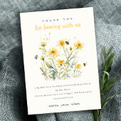 Gele Wildflower Mum om neutraal Baby shower te zij Bedankkaart