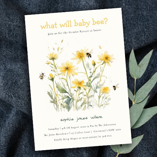 Gele Wildflower Mum om neutraal te zijn Geslacht o Kaart