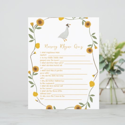 Gele Wildflower Nursery Rhyme Quiz (Staand voorkant)