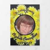 Gele Wildflower Patch Vijf Foto Memorial Drieluik Aankondiging (Cover)