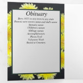 Gele Wildflower Patch Vijf Foto Memorial Drieluik Aankondiging (Binnenzijde eerst)