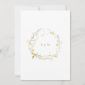 Gele Wildflower Waterverf bruiloft uitnodiging (Achterkant)