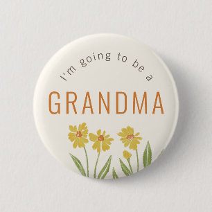 Gele Wildflower wordt een oma Ronde Button 5,7 Cm