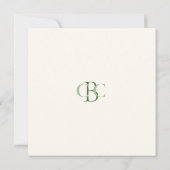 Gele Wildflowers Monogram II Vierkante bruiloft Kaart (Achterkant)