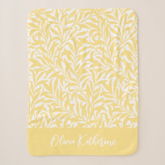 Gele Wilgen Tak Monogram Sherpa Deken (Voorkant)