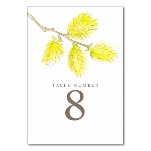 Gele wilgen waterverf kaart (Achterkant)