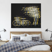Gele winterbladeren Bomen Canvas Afdruk (Insitu (Slaapkamer))