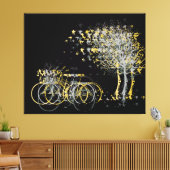 Gele winterbladeren Bomen Canvas Afdruk (Insitu (Woonkamer))