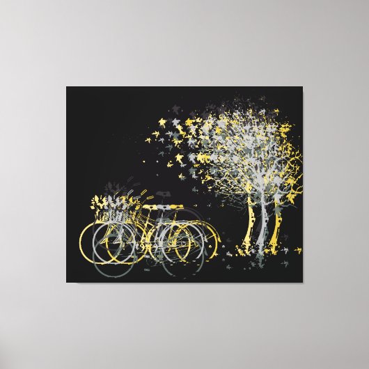 Gele winterbladeren Bomen Canvas Afdruk (Voorkant)