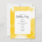 Gele witte Abstracte moderne penseelstreken Kaart (Voorkant)