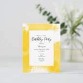 Gele witte Abstracte moderne penseelstreken Kaart (Staand voorkant)