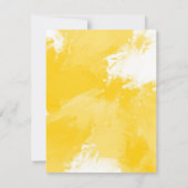 Gele witte Abstracte moderne penseelstreken Kaart (Achterkant)