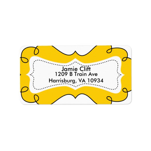 Gele witte Adresetiketten Etiket (Voorkant)