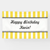 Gele witte bannerstripes spandoek (Horizontaal)