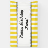 Gele witte bannerstripes spandoek (Verticaal)