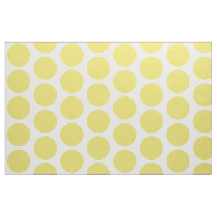 Gele witte Big Polka Dots Fabric Stof