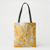 Gele witte bloem abstracte kunst Georgia O'Keeffe Tote Bag (Voorkant)