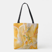 Gele witte bloem abstracte kunst Georgia O'Keeffe Tote Bag (Achterkant)