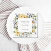 Gele witte bloemen bruiloft servet