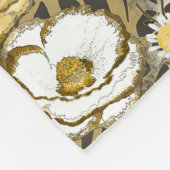 Gele, witte bloemen op tijgerachtergrond fleece deken (Hoek)