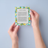 Gele Witte Bloemen Rode Ladybug Beetle Flyer (Hand)