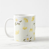 Gele Witte Bloemen Strepen Koffiemok (Links)