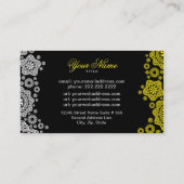 Gele & Witte cirkels Patroon Combo Visitekaartje (Achterkant)