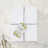 Gele witte daffodil rustieke bloemen verjaardag cadeaulabel (Met Touw)