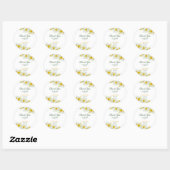Gele witte daffodil rustieke bloemen verjaardag ronde sticker (Vel)