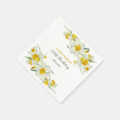 Gele witte daffodil rustieke bloemen verjaardag servet (Hoek)