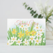 Gele & Witte Daffodils Bedankkaart (Staand voorkant)
