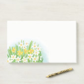 Gele & Witte Daffodils Lente Post-it® Notes (Op bureau)