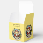 Gele witte duif religieuze katholieke bevestiging bedankdoosjes (Geopend)