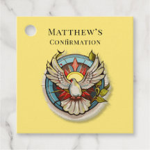 Gele witte duif religieuze katholieke bevestiging