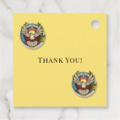 Gele witte duif religieuze katholieke bevestiging bedankjes labels (Achterkant)