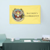 Gele witte duif religieuze katholieke bevestiging spandoek (Beurs)