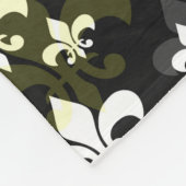 Gele witte fleur de lis fleece deken (Hoek)