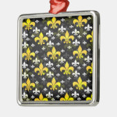 Gele witte fleur de lis metalen ornament (Links)