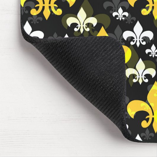 Gele witte fleur de lis muismat (Hoek)